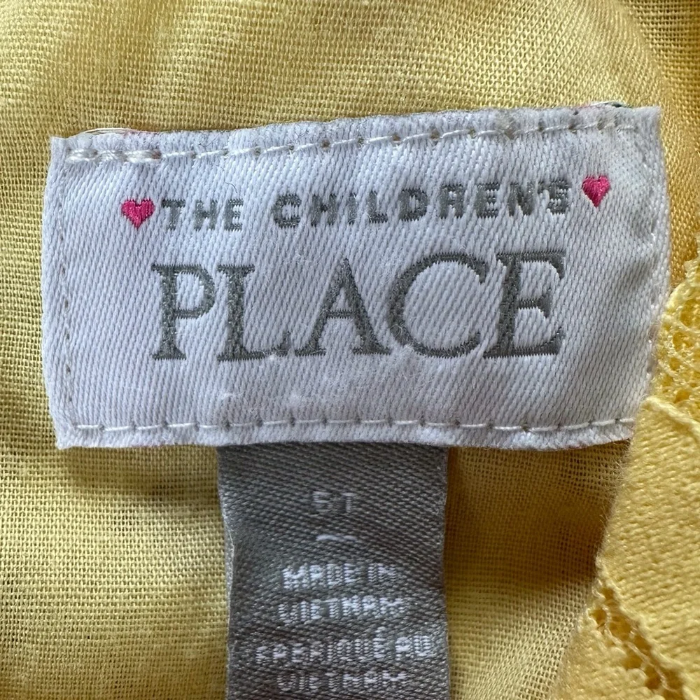 The Children’s Place Pastel Yellow Floral Eyelet dress size 5T